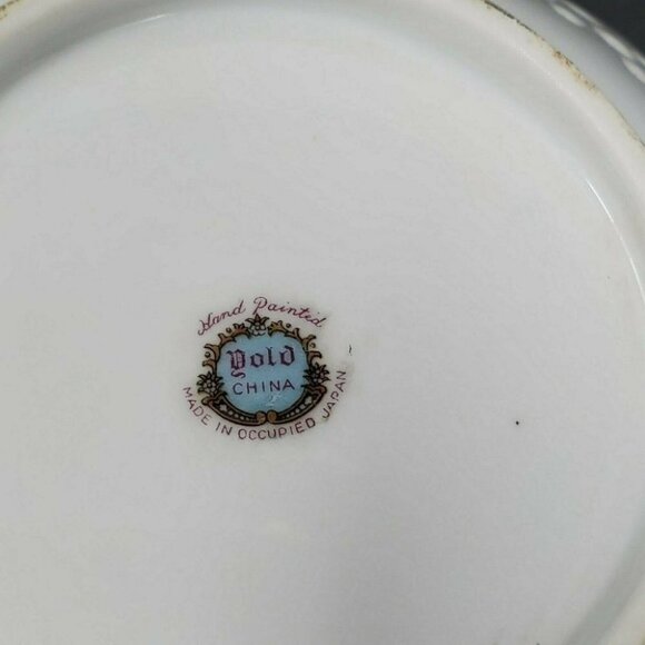 Occupied Japan Lattice Gold Trimmed Floral Bowl 5.75” Wide Hand Painted - Picture 7 of 7
